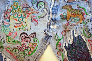 sea's doodled jeans